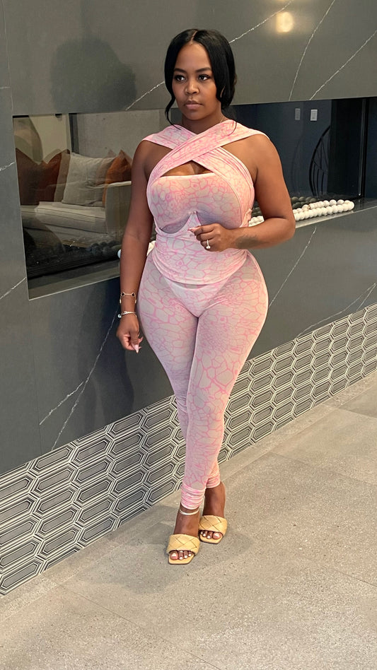 Pink Combo Jumpsuit